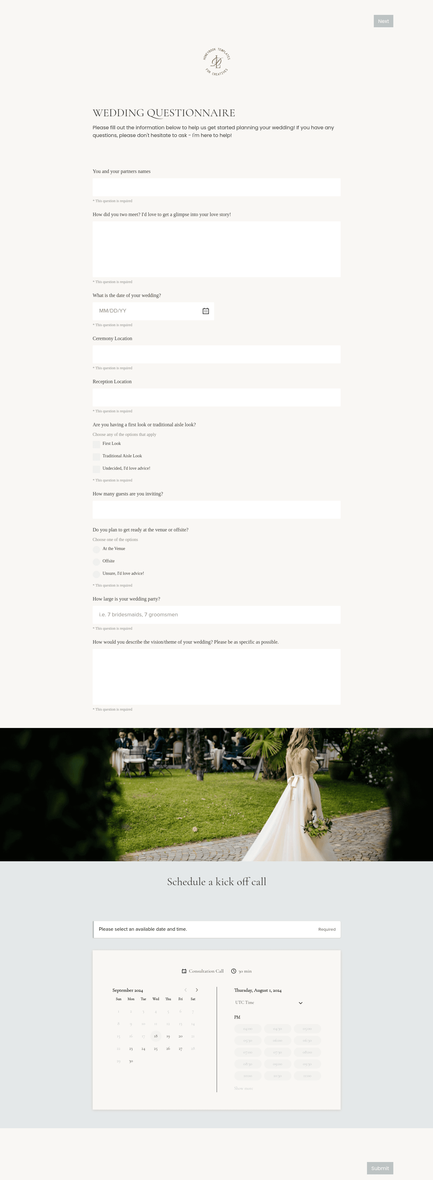 Event Planner Questionnaire